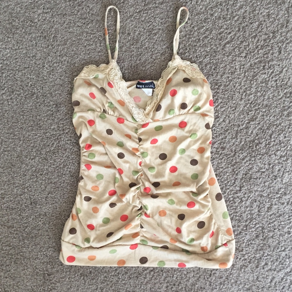 Wet Seal Lacey Polka Dot Top